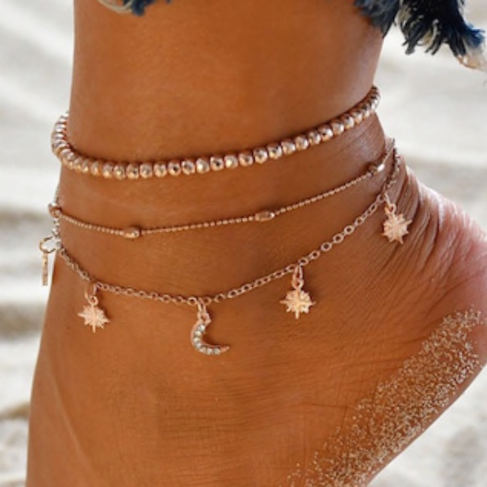 moon & star anklet
